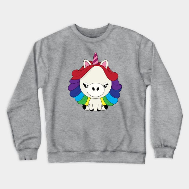 Mr. Rainbow Unicorn Crewneck Sweatshirt by gravelskies